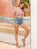 Mode Boho Gedrukt Vrouwen T-shirt Ruched Puff Sleeve Summer Holiday Tees W9155 210526