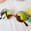 DHL Klassische Sonnenbrille Mädchen Bunte Spiegel Kinder Sunblock Brille Metallrahmen Kinder Reisen Einkaufen Brillen 9 Farben