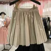 Korobov coreano alta cintura quadril uma saia de linha elegante prego design sólido jupe femme verão novo selvagem faldas 210430