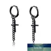 1 par rostfritt stål unisex svart huggie hoop örhängen för män kvinnor cool dangle stud örhängen piercing set