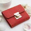 Women wallet Standard Wallets Soft cowhide billfold Zero purse Small Monochromatic Card bag Whole Short WT012305d