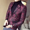 Męskie garnitury Blazers 2022 Style koreański Slim Business Casual Men Long Rleeve Single Bered Curting Dark Rose Jacquard Party Fit Blazer