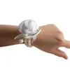Bedelarmbanden kunstmatige rozenpols corsage armband zijden bloem bruidsmeisje hand bloemen met bruiloftsfeestdecoratie