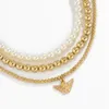 Colliers de perles Punk à la mode avec perles de boule en métal doré collier ras du cou pour femmes femme mignon petit ange clavicule bijoux cadeaux