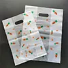 50pcs Cute Carrot Plastic Bag Flower Shopping Bag With Handle Party Favor Plastic Gift Bags Baking Candy Cake Wrapping Bags