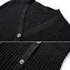 Casual jurken itoolin streep zwart lange gebreide jurk voor vrouwen V-hals knop slanke mouw elegante vintage All-match binnen 2021