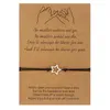 3st Simple Star Moon Sun Form Good Friend Armband Handgjorda Rope Chain Vänskap för Kvinnor Tjejer Smycken Gift