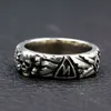 S925 Sterling Silver Punk Rings Hand Make World War Second Army Fan Medal Honor Pure Argentum Czaszka Biżuteria dla mężczyzn i kobiet