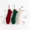 NIEUW46cm Breien Kerst Kousen Kerstboom Decoraties Effen Kleur Kinderen Kinderen Geschenken Snoepzakken RRE11083