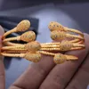 Новые 24K 4PCS / LOT Beat Gold Color Bangles для женщин Девушки Эфиопские Африканские Дубай Браслеты Браслеты Браслет Браслет Свадебные Украшения Подарки Q0720