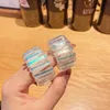 Korea Frauen Shiny Nette Elastische Kunststoff Gummi Telefonkabel Draht Keine Falte Krawatten Plus Größe Breite Mädchen Scrunchies Haar bands
