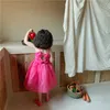 Enfants Filles Sling Dress avec Arcs Rose Toddler Sundress Vêtements D'été pour Enfants Casual Wear 210529