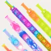 Stock Fidget Bracelet Reliver Stress Toys Rainbow Bubble Push It Antistress Toy Adult Children Sensory To Relieve Autism Wristband