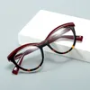 2021 TR90 Kvinnor Glasögon Ram kattögon och matcha färger Optisk ram med tydliga linser Bra kvalitet