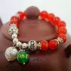 Agate rouge naturelle 10mm brins bracelets élastiques perlés gravés Namo Amitabha bouddha perles bracelet Reiki cristal de guérison Buddhis299O