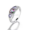 Mode Vrouwen Kleurrijke Hart Diamond Ring Vrouw Engagement Trouwringen Sieraden Gift Will En Sandy
