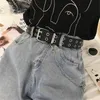 Bälten mode legering damer bälte lyx stift spänne jeans män retro punk kedja enkel metall trend dekoration