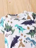 Baby dinosaurus blad print romper zij