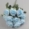 10 Köpfe großer künstlicher Rosenblumenstrauß Flores Artificiales Hochzeit Zuhause Herbstdekorationen Kunstblumen Fleur Artificielle