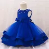 2021 Winter Baby Girl Dress Beading 1st Birthday Dress For Girl Clothes Baptism Lace Princess Tutu Dresses Party And Wedding G1129