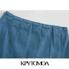 Kvinnor Chic Fashion Pleated Denim Mini Skirt High Waist Side Zipper Kvinna Kjolar Mujer 210420