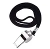 100PCS Stainless steel Noise Maker sports whistle , Metal Referee Whistles and Lanyard Football Soccer SN2994