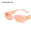نظارات شمسية Cooyoung مربع الإطار النساء الرجال العلامة التجارية مصمم مستطيل نظارات الشمس الأزياء الأسود الوردي الأحمر جافاس دي سول