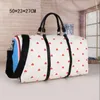 50cm women men bags fashion duffle bag leather luggage handbags large heart pattern capacity sport306P