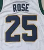 Custom Retro Derrick # Rose Simeon High School Basketball Jersey Mens Stitched White Yellow Blue Number and name Jerseys