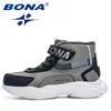 BONA 2020新しいデザイナートレンディなスノーシューズティーンエイジャー子供のハイキング靴歩く靴の靴男の子冬ぬいぐるみ履物ガールズG1210