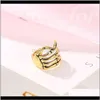 J￳ias Moda Punk Skull Spinha Mangues de coluna de ouro Clipe de orelha de ouro para mulheres sem brincos de piercing FBCCP