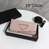 Unisex Designer Schwarz Lange Geldbörsen Geldbörsen Männer Frauen Rechteckige Mini Geldbörse Brieftasche Dreieck Rindsleder Kartenhalter Rosa Clutch Taschen C317A