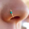 3 adet / takım Moda Retro Yuvarlak Boncuk Altın Renk Burun Yüzük Kadınlar Için Nostril Hoop Vücut Piercing Takı