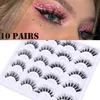 False Eyelashes 10 Pairs 3D Mink Thick Long Natural Hair Fake Lashes Fluffy Wispy Mixed Eye Lash Makeup Extension Tools