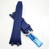 27mm Dark Blue Color Rubber Band 18mm Folding Clasp Strap for AP 15400 39 41 Models Wristwatch252S