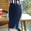 Plus Size Skirt Female Professional Bag Hip Tooling One-step Black Work Dress Autumn Short High Waist Overalls 210527