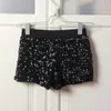 Damer elastiska höga midja shorts sequins hip hop ds sexig klubb shorts jazz nattklubb sångare kvinnor scen kläder 210611