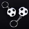 3D Sports Football Souvenirs PU Leather Keyring Men Soccer Fans Keychain Pendant 3D Sports Football Key G1019