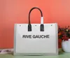 Högkvalitativa handväskor för kvinnor Rive Gauche Shoppingväska Berömt mode Linne Stor strandväska Tote Lyx designerresor Diagonala axelväskor Handväska