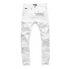 PINK PARADISE PLEIN Clássico Moda Homem Jeans Rock Moto Masculino Design Casual Jeans Rasgados Jeans Skinny Envelhecido Biker PLEIN Jeans Branco 157492