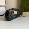 Nieuwe dames echte lederen marmont crossbody tassen luxe ontwerper modemerk handtassen avondcamera cases kaarten kaarten dames schoudertassen