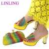 Dress Shoes Arrival Luxury Women Designers Nigerian And Matching Bags Set Decorated With Rhinestone Italian Comfortable