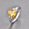 Обручальные кольца Anel Feminino Geometic Big Stone Yellow Rong Crystal Zircon Женское кольцо для партийных аксессуаров