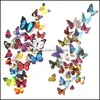 Decoração de parede adesivos de jardinwall 12pcs/lote 3d PVC Magnet Butterflies adesivo decoração de casa decoração de quarto de borboleta 1vx7 entrega de gota 20