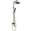 Black Gold Bathroom Shower Faucet Set Wall Mount Rainfall Mixer Tap Bathtub 3-way Sets