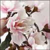 Flores decorativas Guirnaldas Suministros festivos para fiestas Hogar Jardín 185 cm Flor de magnolia artificial Ratán Seda Vid falsa Azalea Curva arbitraria