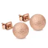 Pendientes pequeños de rosa chapado en oro de acero inoxidable Pendientes de acero inoxidable conjunto mujeres