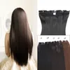 Perucas sintéticas Neitsi 20 "5 clipes no cabelo longo resistente ao calor falso Falso peça falsa para mulheres e menina