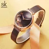 Shengke Design Damenuhren, elegant, 32 mm, Zifferblatt, Kaffee-Mesh-Band, Reloj Mujer, japanisches Quarzwerk, Luxus, Relogio feminino 211228