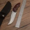 Outdoor Survival Straight Knife 440C Satin Blade Full Tang Wood Handle Camping Hiking Rescue Knives With Nylon Sheath